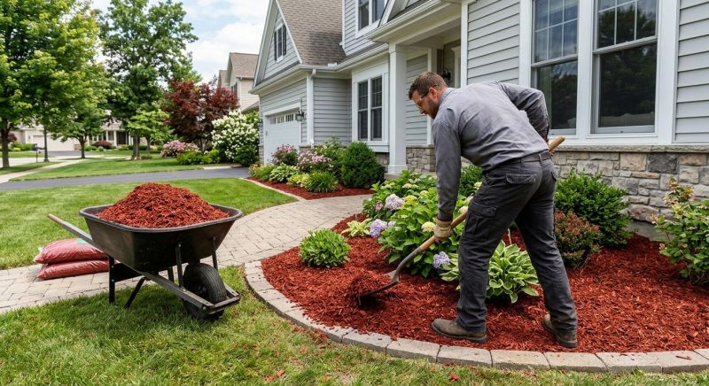 Red Mulch Installation in Ventura County, CA